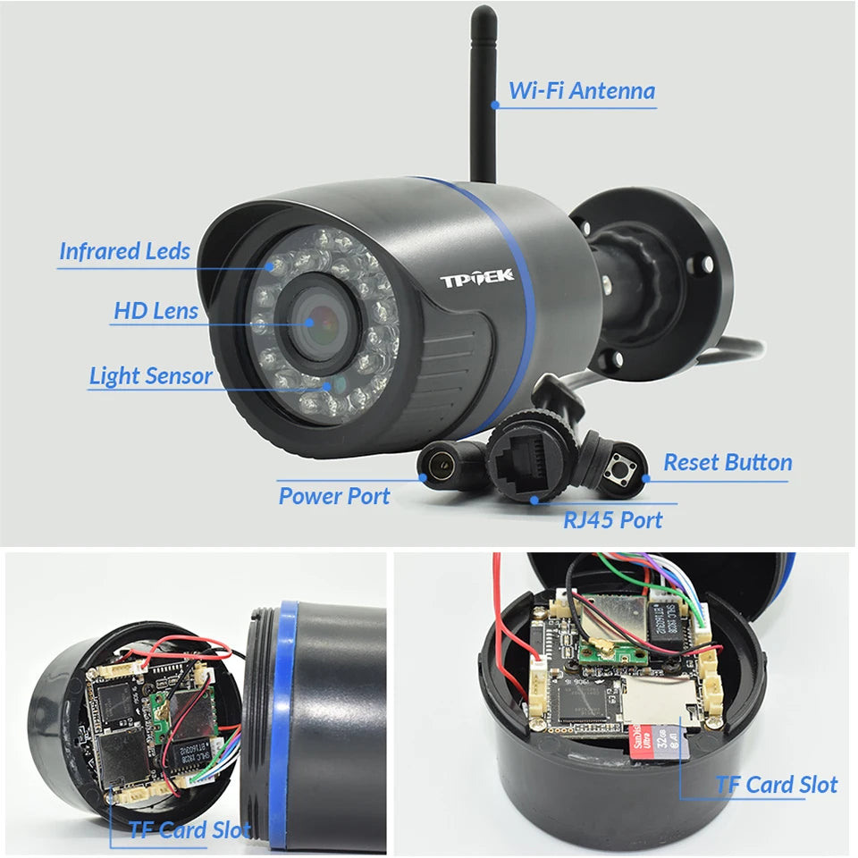 4MP IP Camera WiFi Outdoor Security Camera 1080P Wi Fi Video Surveillance Wireless Wired Wi-Fi CCTV Weatherproof CamHi IP Camara