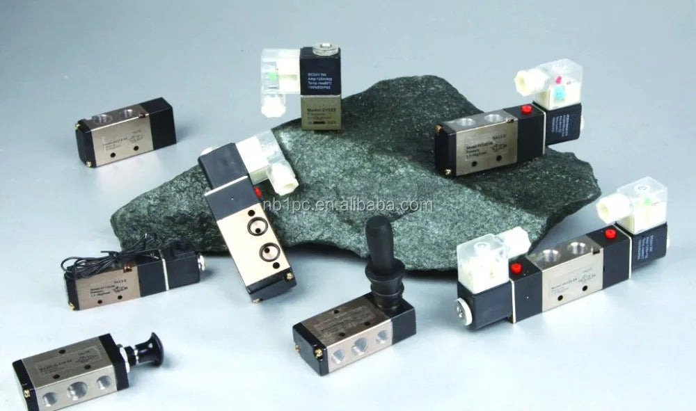 4V310-08 5 Ports 2 Position Single Solenoid Pneumatic Air Valve 1/4 BSPT DC 24V Manual Power Pilot Structure