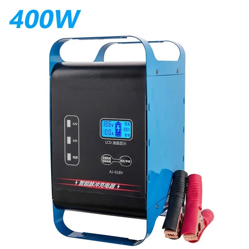 Smart Battery Charger 12V/24V Automotive Battery Charger  400W Quick Charge Battery Charge Device for Car Truck Motorcycle