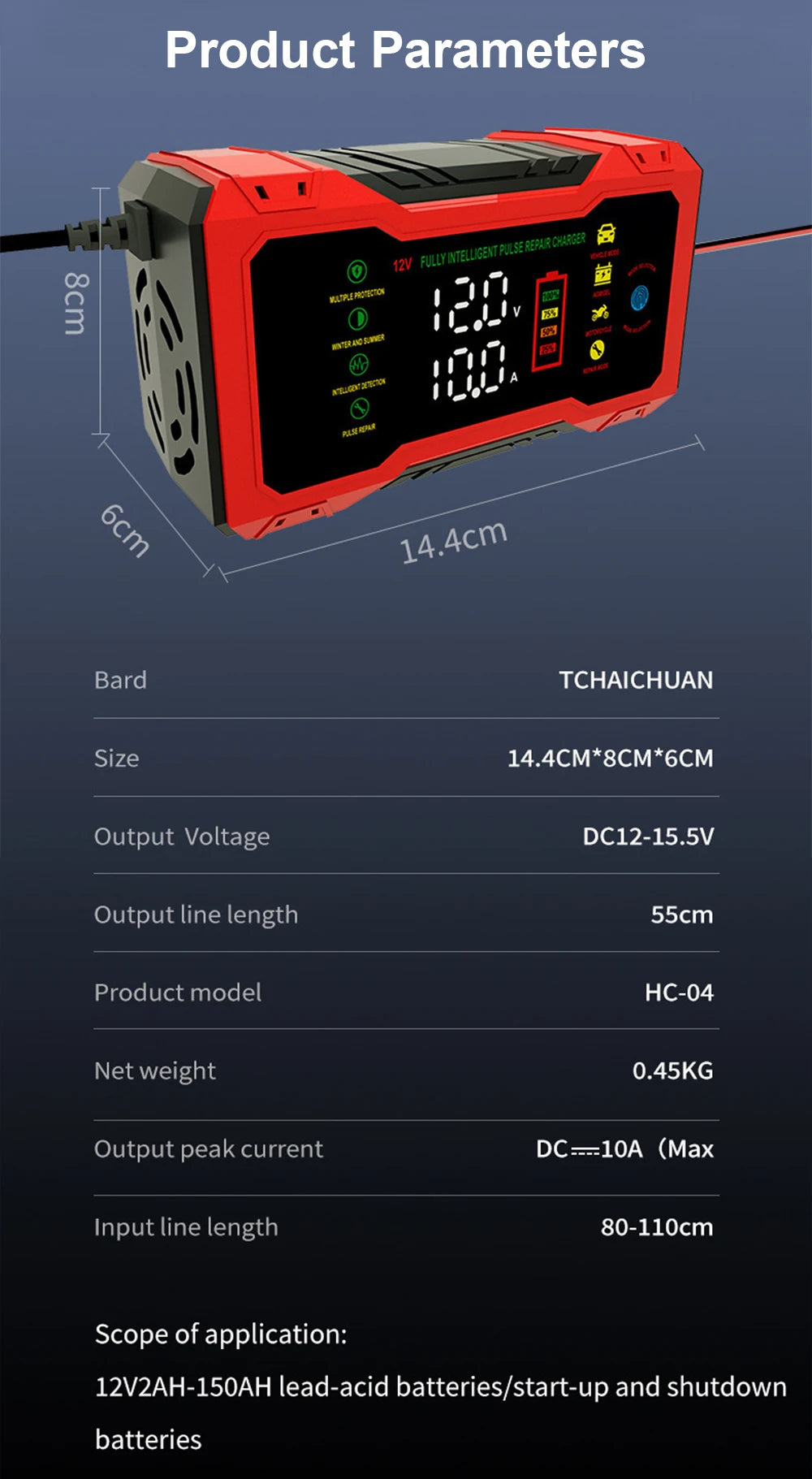 Car Battery Charger 12V Intelligent Automotive Battery Charger For Car and Motorcycle Power Puls Repair Charger Battery Charging